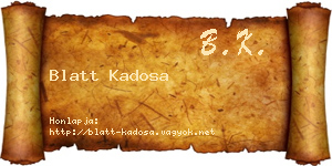Blatt Kadosa névjegykártya